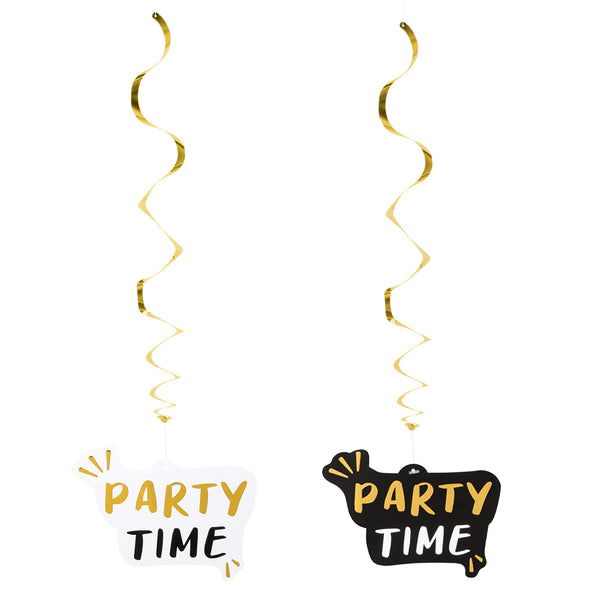 Decoration Swirls 'Party Time' Double Sided 85 cm (2 Pack)