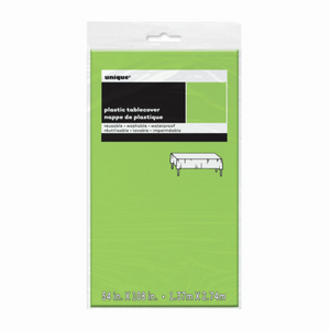 Lime Green Solid Rectangular Plastic Table Cover Short Fold (54"x108")