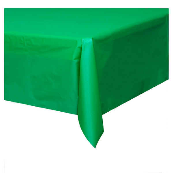 Emerald Green Solid Rectangular Plastic Table Cover Short Fold (54"x108")