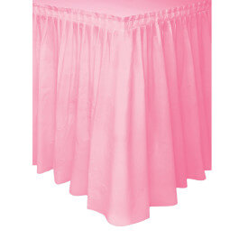 Lovely Pink Solid Plastic Table Skirt (29"x14ft)