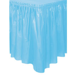 Powder Blue Solid Plastic Table Skirt (29"x14ft)