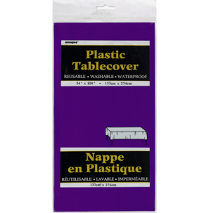 Deep Purple Solid Rectangular Plastic Table Cover (54"x108")