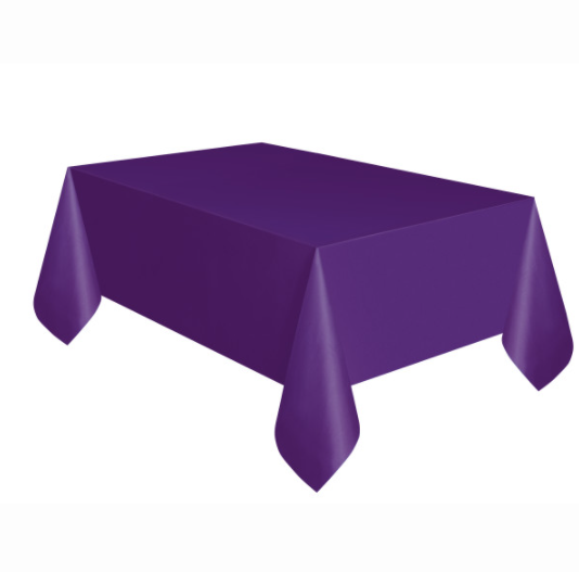 Deep Purple Solid Rectangular Plastic Table Cover (54"x108")