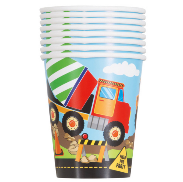 Construction Party 9oz Paper Cups (8 pack)