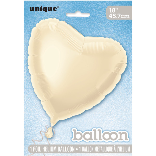 Solid Heart Foil Balloon 18" (White)