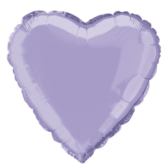 Solid Heart Foil Balloon Packaged - Lavender (18"")