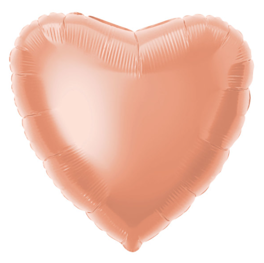 Rose Gold Heart Foil Balloon 18"" Packaged