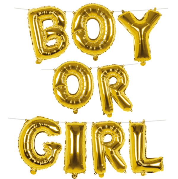Foil balloon garland 'B O Y O R G I R L' (4 m)