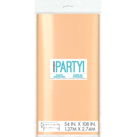 Rose Gold Foil Rectangular Plastic Table Cover (54"x108")