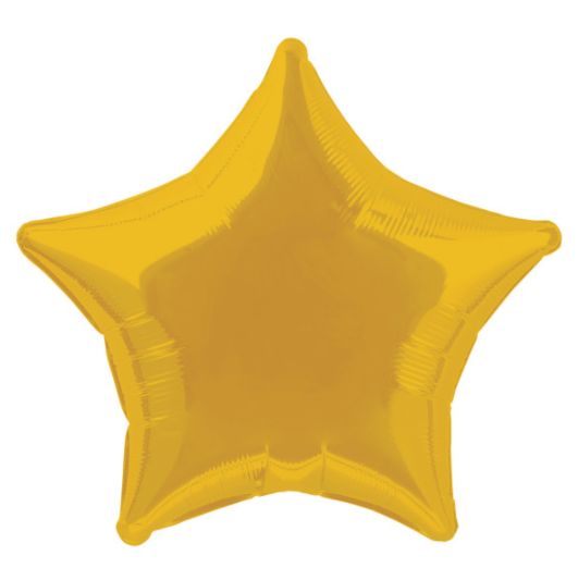 Solid Star Foil Balloon - Gold (20"")