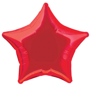 Solid Star Foil Balloon Packaged - Ruby Red (20"")