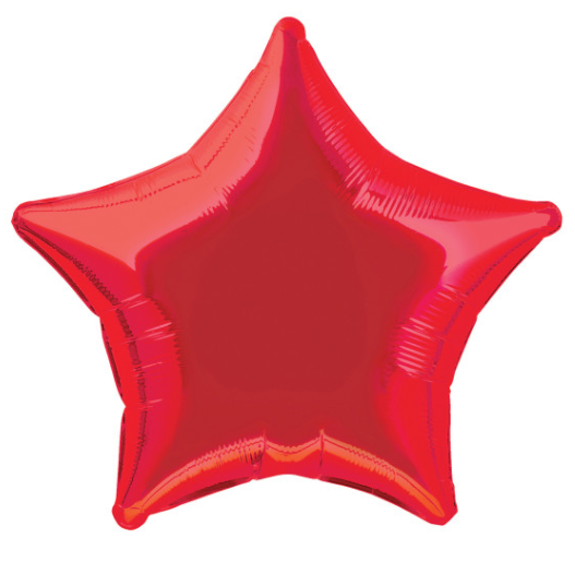 Solid Star Foil Balloon Packaged - Ruby Red (20"")