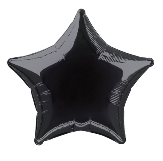 Solid Star Foil Balloon 20" (Packaged Black)