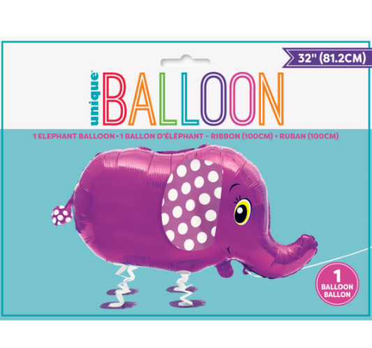 Walking Pet Elephant Foil Balloon