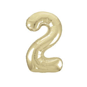 Gold Number 2 Shaped Foil Balloon (34"")