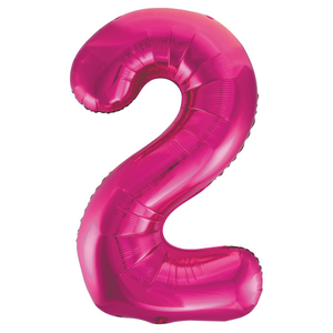 Pink Number 2 Shaped Foil Balloon (34"")