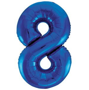 Blue Number 8 Shaped Foil Balloon (34"")