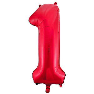 Red Number 1 Shaped Foil Balloon (34"")
