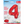 Load image into Gallery viewer, Red Number 4 Shaped Foil Balloon (34"")