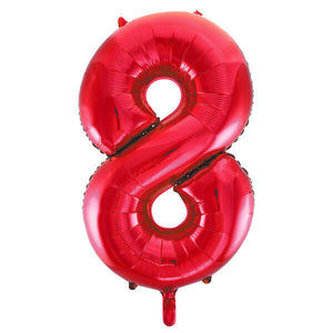 Red Number 8 Shaped Foil Balloon (34" )