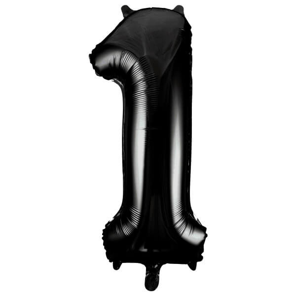 Black Number 1 Shaped Foil Balloon (34"")