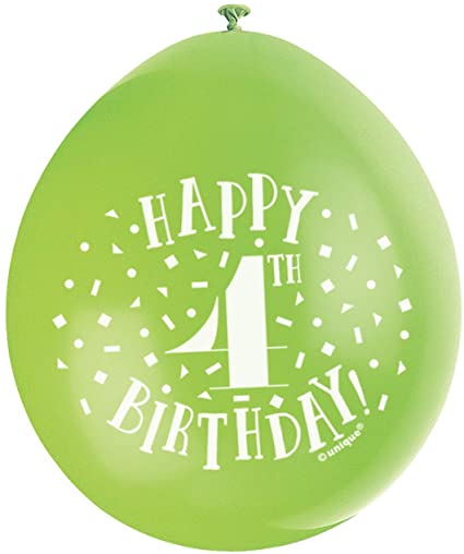 Happy 4th Birthday 9" Latex Balloons (10 Pack)