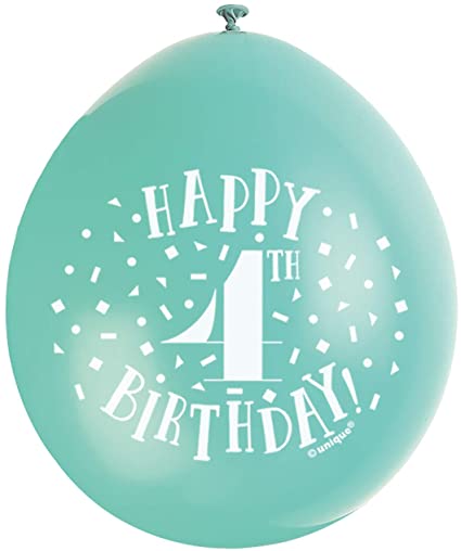 Happy 4th Birthday 9" Latex Balloons (10 Pack)