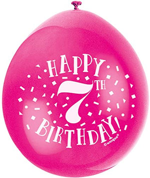 Happy 7th Birthday 9" Latex Balloons (10 Pack)