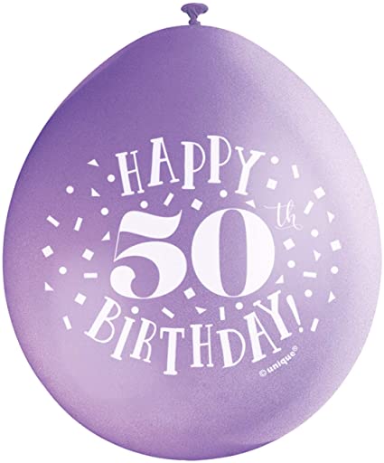 Happy 50th Birthday 9" Latex Balloons (10 Pack)