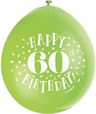 Happy 60th Birthday 9" Latex Balloons (10 Pack)