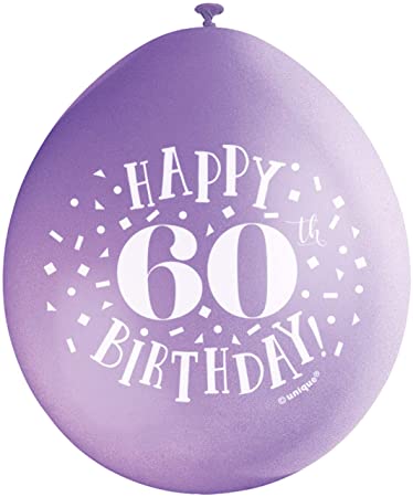 Happy 60th Birthday 9" Latex Balloons (10 Pack)