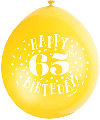 Happy 65th Birthday 9" Latex Balloons (10 Pack)