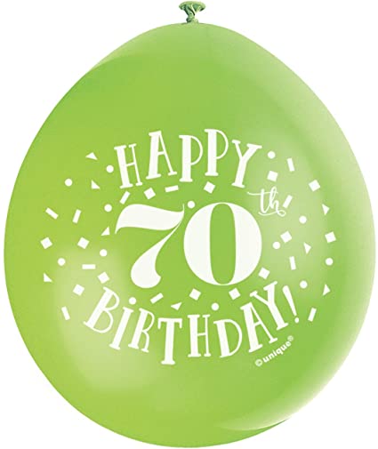 Happy 70th Birthday 9" Latex Balloons (10 Pack)