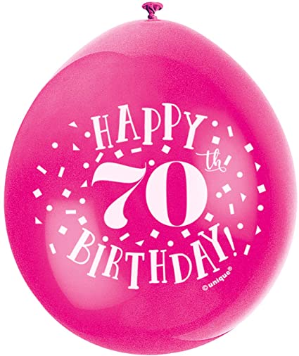 Happy 70th Birthday 9" Latex Balloons (10 Pack)