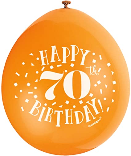Happy 70th Birthday 9" Latex Balloons (10 Pack)