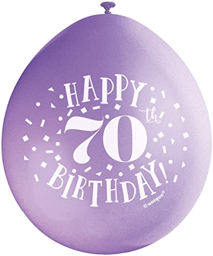 Happy 70th Birthday 9" Latex Balloons (10 Pack)