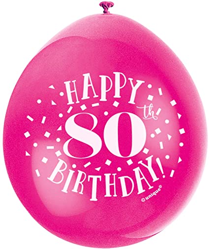 Happy 80th Birthday 9" Latex Balloons (10 Pack)