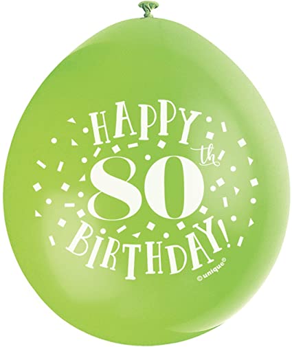 Happy 80th Birthday 9" Latex Balloons (10 Pack)