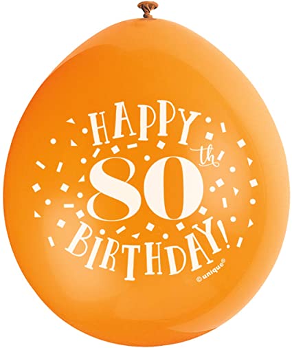Happy 80th Birthday 9" Latex Balloons (10 Pack)