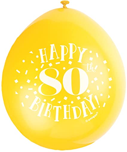 Happy 80th Birthday 9" Latex Balloons (10 Pack)