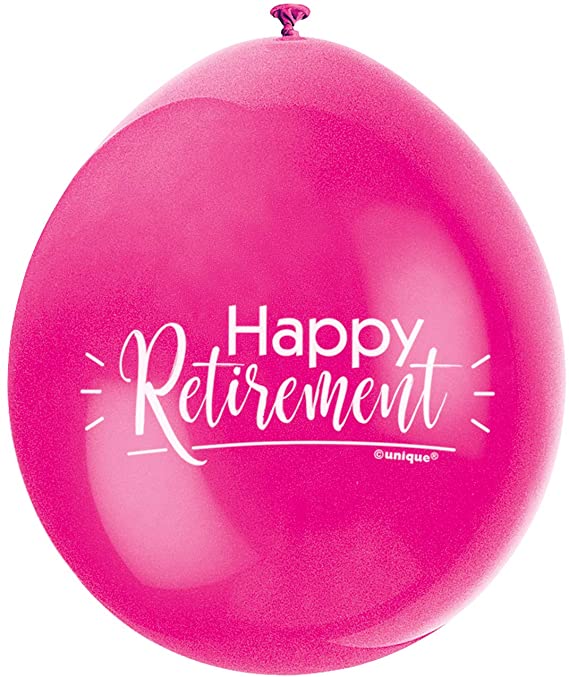 Happy Retirement 9"" Latex Balloons (10 Pack)