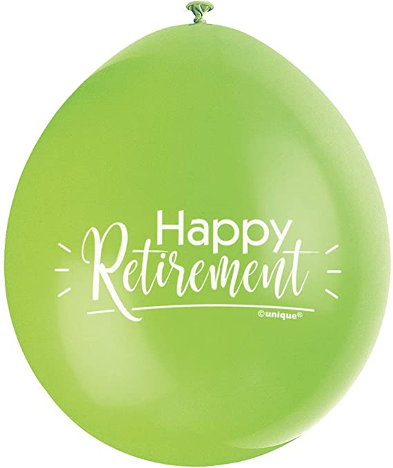 Happy Retirement 9"" Latex Balloons (10 Pack)