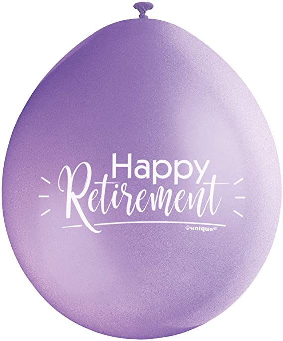 Happy Retirement 9"" Latex Balloons (10 Pack)
