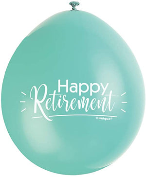 Happy Retirement 9"" Latex Balloons (10 Pack)