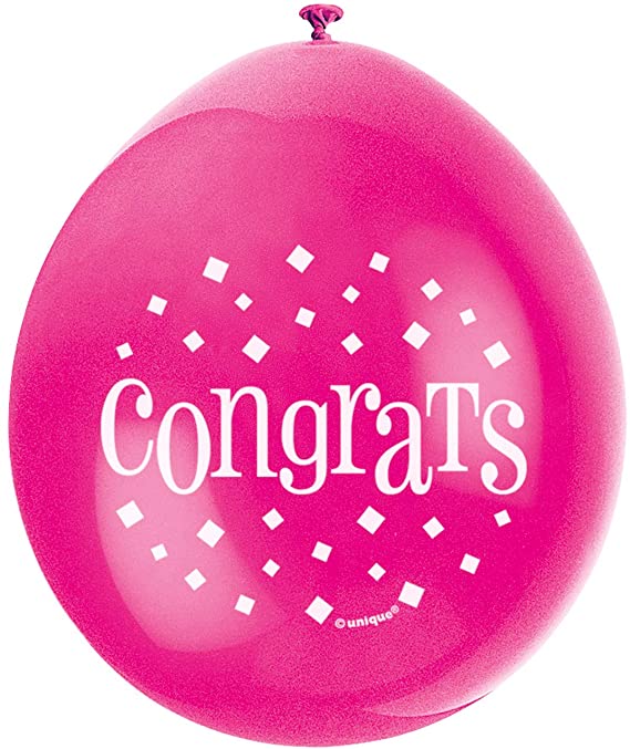 Congrats 9" Latex Balloons (10 Pack)