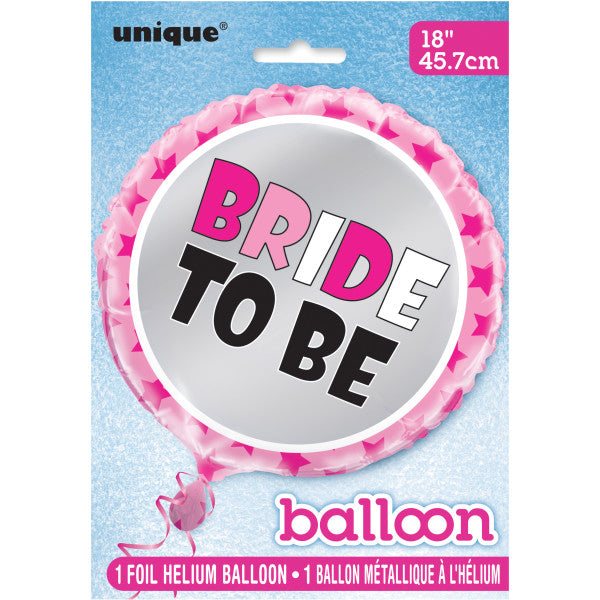 Pink Stars Bride to Be Round Foil Balloon (18 inch)