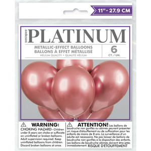 Rose Gold Platinum 11" Latex Balloons (6 Pack)