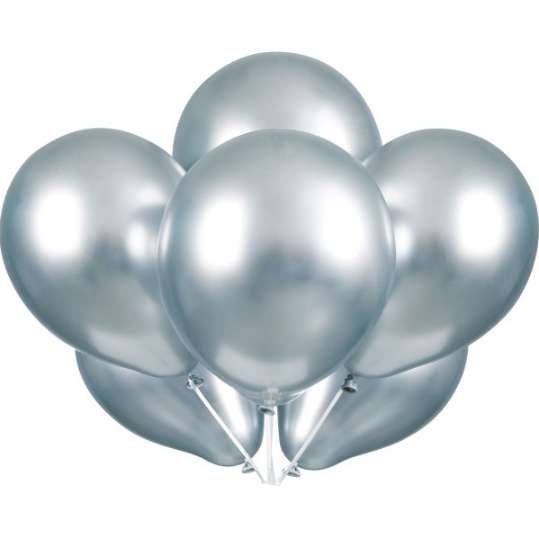 Silver Platinum 11" Latex Balloons (6 Pack)