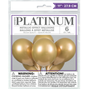 Gold Platinum 11" Latex Balloons (6 Pack)