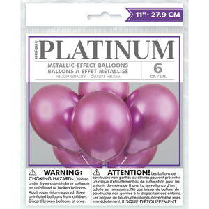 Pink Platinum 11" Latex Balloons (6 Pack)